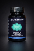Bottle of Top-Notch 60Billion Probiotic on a dark background